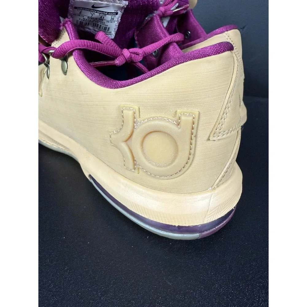 NIKE KD VI 6 EXT QS Men 8 WHEAT BROWN RASPBERRY BLUE GUM 639046-900 KEVIN DURANT